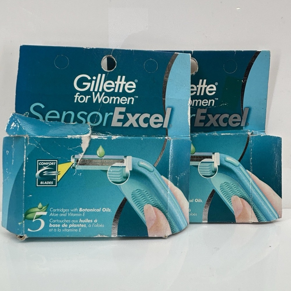 10 Gillette Sensor EXCEL Women's Shaver Razor Blades Refill Cartridges NOS